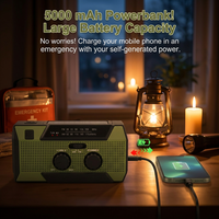 5000mAh Notfall-Wetterradio Solar-Handkurbel-Powerbank mit Taschenlampe für Stromausfälle zu Hause