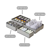 Ensemble de 4 boîtes de rangement pliables pour l'organisation de la garde-robe, de la chambre et de la literie - Boîtes pliables pour vêtements et chaussures en tissu non tissé
