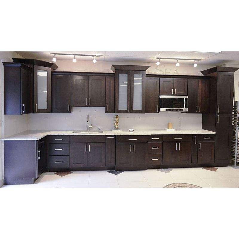Modern MDF Black and White Modular Kitchen With Island Contemporary ...