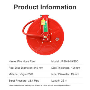 Enrouleur de tuyau d'incendie, système d'extinction d'incendie, matériau PVC vierge pour les incendies de classe A et B - Product Image 3