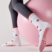 Chaussettes de yoga et de Pilates personnalisées imprimées, antidérapantes avec semelle en silicone, mi-mollet, pour femmes, en coton respirant, pour la vente en gros