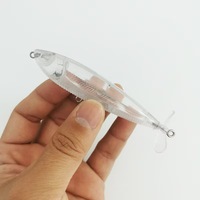 Leurre vierge transparent en ABS ALPHA 10cm 10g avec double hélice, non peint, pour montage DIY, type crayon, appât dur
