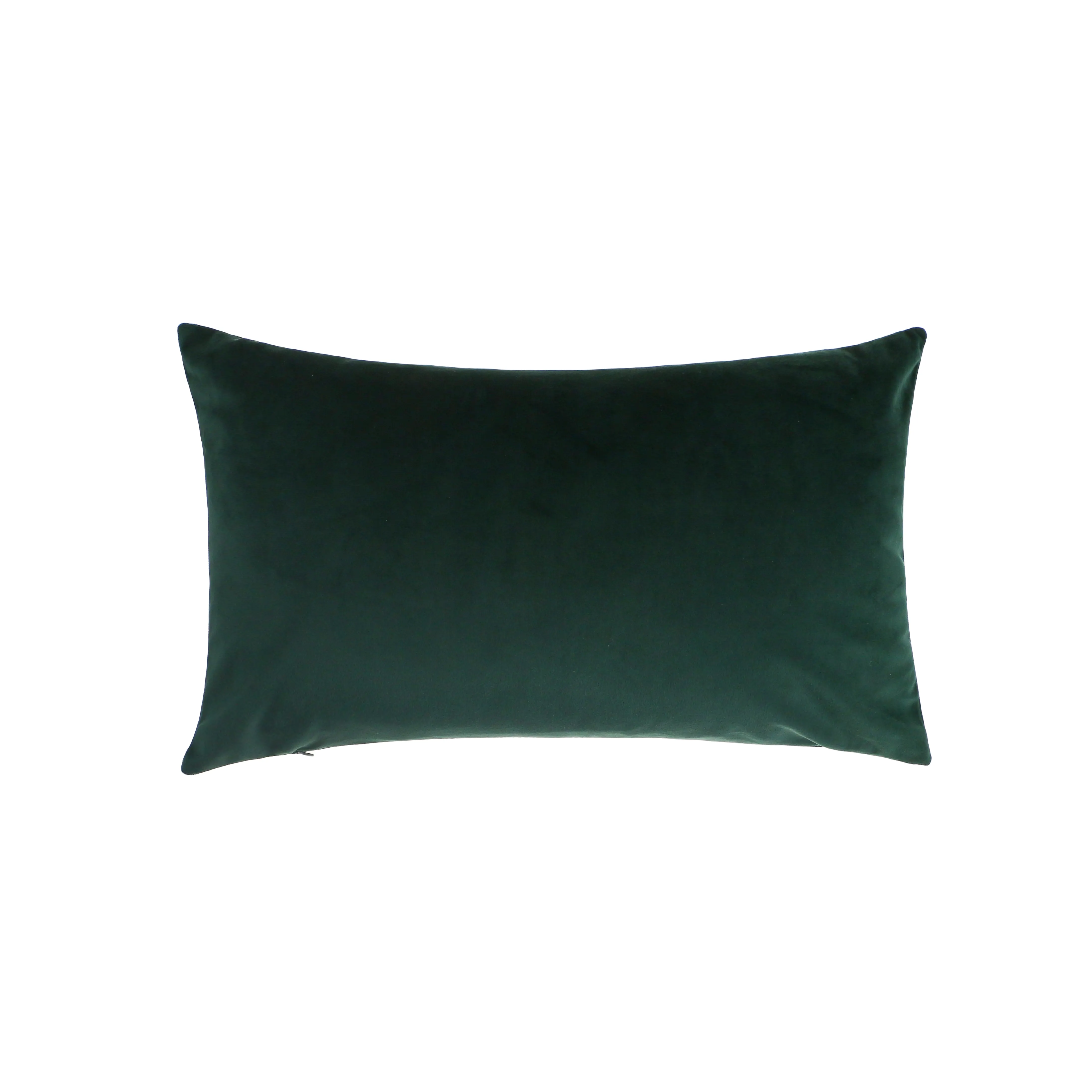 غطاء وسادة مخملي سادة أخضر غامق مقاس 50 سم × 30 سم غطاء وسادة ديكور للبيع بالجملة من المصنع