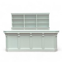 Meuble à vin blanc moderne durable personnalisé, comptoir de bar en bois pour hôtel, mariage, réception en extérieur