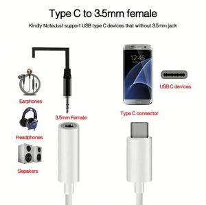 Adaptateur audio de type C vers 3,5 mm de haute qualité, câble audio auxiliaire, prise jack pour écouteurs, casques, haut-parleurs - Product Image 3