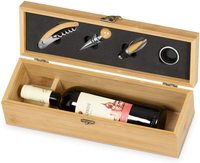 Coffret cadeau en bois de bambou personnalisé avec accessoires, emballage haut de gamme pour bouteille de vin rouge, idéal pour les mariages et les cadeaux d'affaires