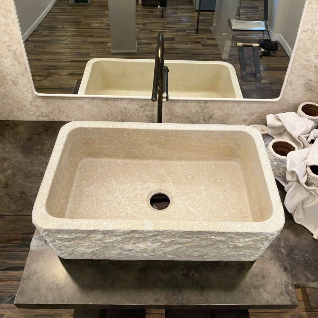 bathroom stone sink