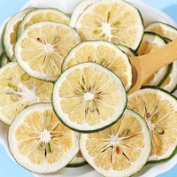 Zwavelvrije gedroogde limoenplakjes, laag temperatuur gedroogde groene limoenwielen, zonder suiker, voor fruitthee, cocktailgarnituur, groothandel