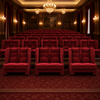 Sofá doble moderno de tela para parejas, ideal para mobiliario de cine en cines, hoteles y restaurantes.
