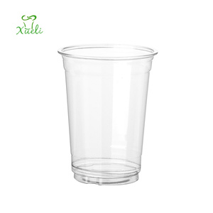 10oz Boba Tea Coffee Juice PET Clear Plastic Durable Plastic Pet Injection Cup With Dome Lids