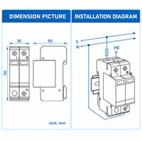 Dispositif de protection contre les surtensions MOV+GDT NPE, 275V AC, 40KA courant de décharge maximal, modèle KHYS220-40/1+NPE, garantie 5 ans