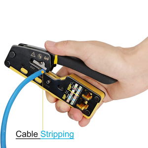 Outil à sertir <span class=keywords><strong>RJ45</strong></span> Pass Through Crimper Cutter pour Cat6 Cat5 Cat5e 8P8C Connecteur modulaire Ethernet Outil de fil tout-en-un - Product Image 4
