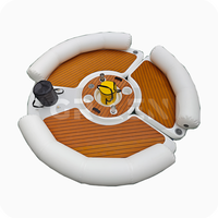 Île flottante ronde commerciale gonflable, quai flottant gonflable avec porte-gobelets et porte-bière, pont flottant, quai de yacht gonflable