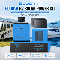 Kit d'énergie solaire BLUETTI 5000W pour camping-car, batterie LiFePO4 51.2V 100Ah, panneau de distribution intelligent pour camping-car et bateau