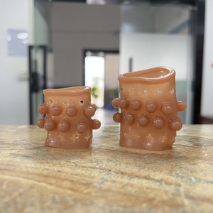 Stimulating External Beaded Locking Ring Flesh Color <b>TPE</b> Small Large Size For Adult Use - Product Image 3