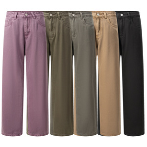 กางเกงยีนส์ผู้ชายขายส่งสั่งทำพิเศษ เอวสูง ผ้าฝ้าย 100% สไตล์สตรีทแวร์ กางเกงจ็อกกิ้งเดนิมสำหรับผู้ชาย - Product Image 4