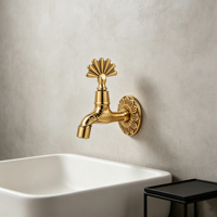 Robinet d'extérieur en laiton style antique, installation murale, pour balcon, cour, machine à laver, surface personnalisable