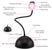 Mini lampe en gel X rechargeable, 18W, à bouts souples, séchage des ongles, flexible, pliable, séchoir à ongles, un doigt, pour salon de coiffure