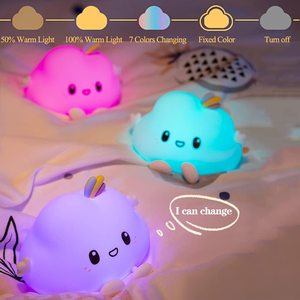 Silicone giocattoli per bambini camera da letto nuvole lampada lampada da tavolo regalo ricaricabile tipo di rubinetto nuvole Nursery lampada da comodino luce notturna a LED - Product Image 2