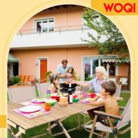 Ensemble table et chaise pliantes WOQI pour le camping, table et chaise portables pour le camping, piscine extérieure, barbecue