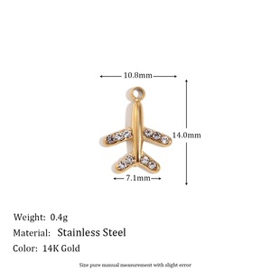 Thiết Kế Mới Mặt Dây Chuyền Pha Lê Quyến Rũ 18K Mạ Vàng Thép Không Gỉ <span class=keywords><strong>Key</strong></span> Trái Tim Sao Quyến Rũ Cho Vòng Cổ Vòng Đeo Tay Đồ Trang Sức Làm - Product Image 5