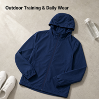 Jaket Anti Air Custom, Berkerudung, Tahan Angin, Ringan, Mantel Luar Ruangan untuk Pria Wanita Anak-anak Ukuran S-5XL