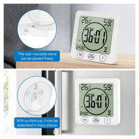 Termometer Digital multifungsi, pengukur suhu dan jam Alarm dengan tampilan LCD besar untuk rumah dan kantor