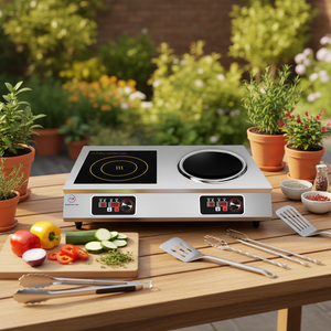 Fornello a <span class=keywords><strong>Induzione</strong></span> Elettrico Portatile Commerciale Doppio da 3500W, Nuove Innovazioni, il Più Venduto, con Sensore, per Wok da Tavolo, di Produzione Cinese - Product Image 1