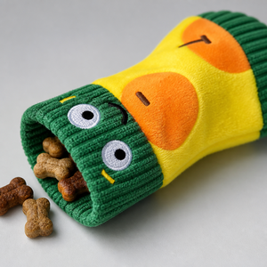 Giocattolo per Cani a Forma di Calzino, Resistente, con Carta Sfrigolante, per Nascondere Snack, Interattivo, in Peluche, con Suono, per Cuccioli di Piccola Taglia - Product Image 1