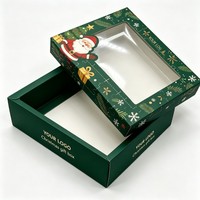 Boîte cadeau en papier recyclable personnalisée pour Noël, avec fenêtre, pour ceinture, chapeau, écharpe, sous-vêtements, chaussettes