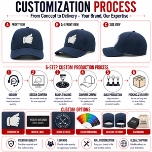 Gorra de Golf de Cinco Paneles con Bordado, Estampado de Silicona y Cuero, Personalizable OEM, MOQ Flexible, Correa de Velcro de Alta Calidad, Transpirable - Product Image 2