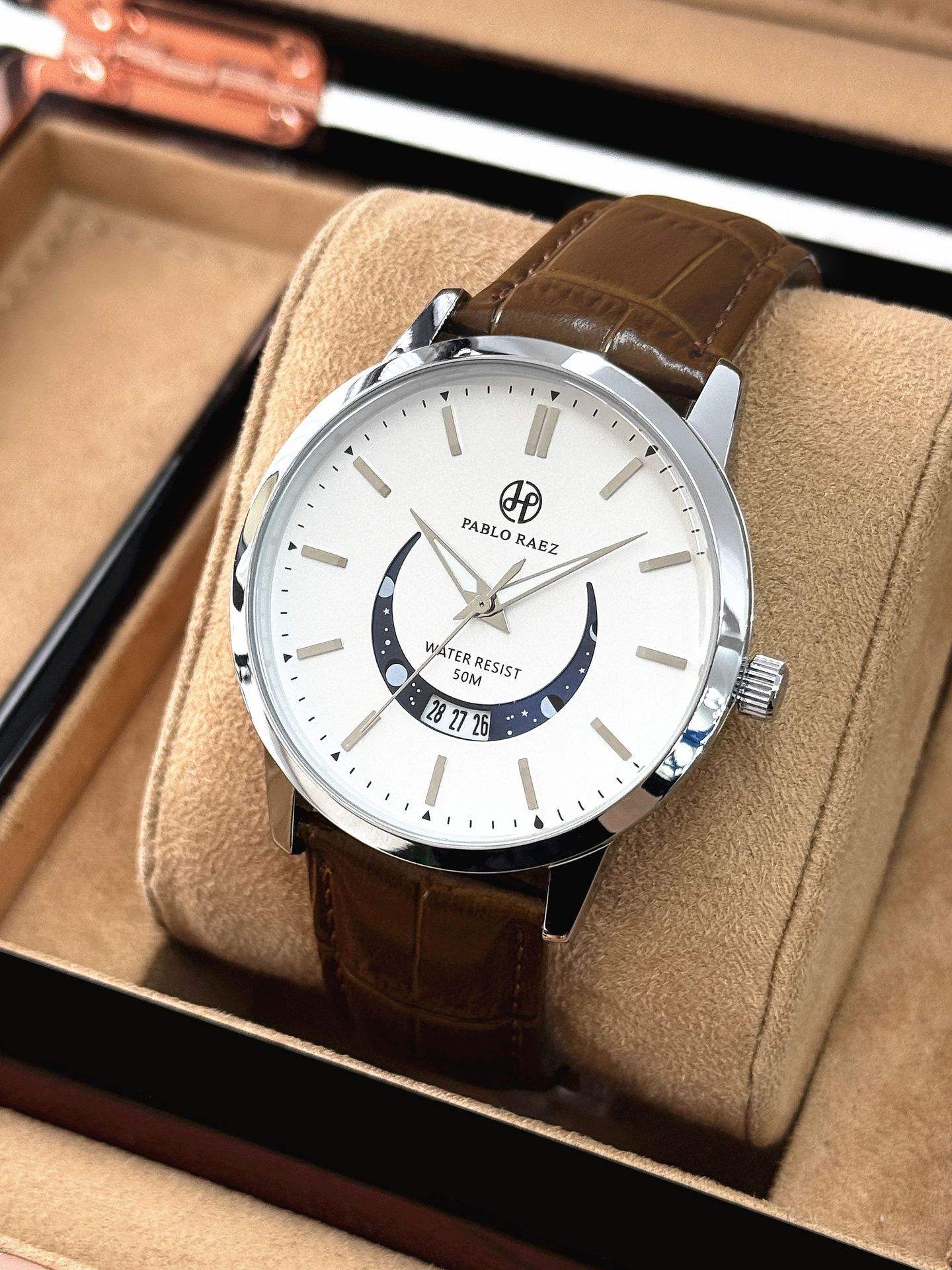 Ceinture modèle marron blanc