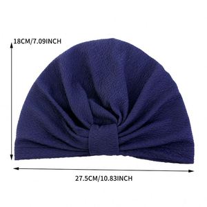 Prêt à expédier, foulard multifonctionnel en polyester noué, torsadé, couleur unie, pré-noué, élastique, de haute qualité, turban pour femmes - Product Image 4