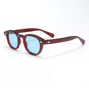 Gafas de Sol Polarizadas <span class=keywords><strong>Johnny</strong></span> <span class=keywords><strong>Depp</strong></span> para Hombre y Mujer, Marca de Lujo, Gafas de Sol Redondas Vintage con Marco de Acetato, Protección Solar para Conductor - Product Image 1