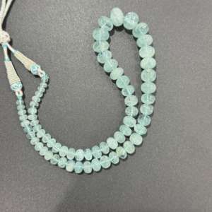 Beau collier de pierres précieuses aigue-marine perles de Rondel lisses aigue-marine transparentes de haute qualité perles de pierres précieuses aigue-marine - Product Image 4