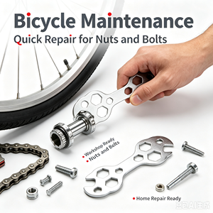 Llave Multifunción para Bicicletas de 8-17 mm, de Acero Inoxidable, Herramienta Portátil para Reparación y Mantenimiento de Bicicletas, para Uso en Exteriores - Product Image 5