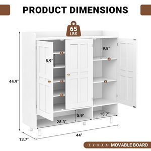Moderno Armario de Almacenamiento de Zapatos de Madera de Gran Capacidad con Estante Inferior Abierto y Área de Exhibición Superior, a Prueba de Polvo y Ecológico para Sala de Estar - Product Image 6