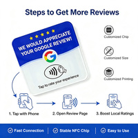 Tarjeta NFC RFID con Impresión Personalizada, Acrílica, Impermeable, Programable, 13.56mhz, para Reseñas de Google y Calificación de Tiendas