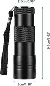 Linterna UV MINI al por Mayor, 9 LED, Linterna de Luz Ultravioleta de 395NM con Batería AAA - Product Image 3