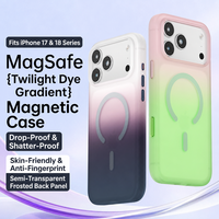 Coque de téléphone magnétique dégradée colorée effet mat pour iPhone 17 Pro 18 Pro Max, toucher doux, anti-traces de doigts, TPU + PC antichoc