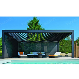 Pérgolas motorizadas inteligentes Bioclimatica Para Exterior Louver Led Pérgola Gazebo Material Techo Pérgolas de aluminio para uso en Terraza - Product Image 6
