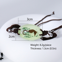 Bracelet artisanal en ambre avec fossiles d'insectes, pendentif scorpion lumineux, insecte réel dans la résine, bracelet pour homme