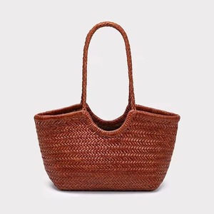 2026 Luxury Braided Leather <b>Shoulder</b> Bags Real Cow Leather Weave Tote Bag Large Capacity Handbag Women Bag for Women - Product Image 2