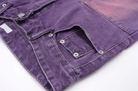 Short en jean délavé dégradé vintage ZY pour homme, avec broderie et impression de logo personnalisés, coupe ample et décontractée, style jorts pour homme