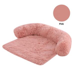 공장 판매 비 분리형 플러시 애완 동물 소파 네스트 스퀘어 고양이 개 개와 고양이를위한 솔리드 패턴 침대가있는 수면 용품 - Product Image 1