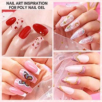 Vernis à ongles en gel poly naturel, écologique, sans HEMA/DI-HEMA, végan, non toxique, paillettes pour extensions d'ongles