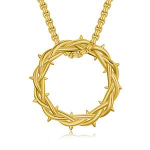 Plata <span class=keywords><strong>de</strong></span> Ley 925, corona <span class=keywords><strong>de</strong></span> espinas chapada en negro, Jesucristo, joyería cristiana, colgante católico, collar <span class=keywords><strong>de</strong></span> joyería - Product Image 2