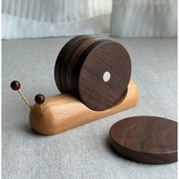 Ensemble de sous-verres en bois en forme d'escargot, sous-verres ronds pour boissons, décoration de table minimaliste moderne pour la maison, le café