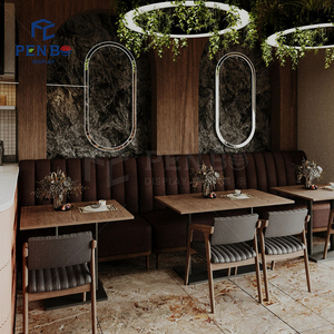 Juego de muebles de lujo para restaurante, comedor esquinero de lujo, cabina de cuero, sofá para cafetería, muebles para restaurante, mesa y silla - Product Image 1