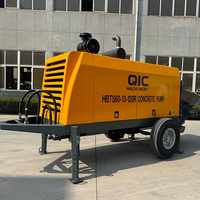 Pompe à béton mobile diesel HBTS60 en promotion avec conduite de refoulement